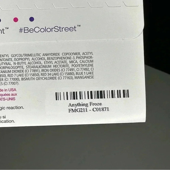 Color Street Anything Froze Press On Nails Blue Glitter Prism New - Picture 3 of 3